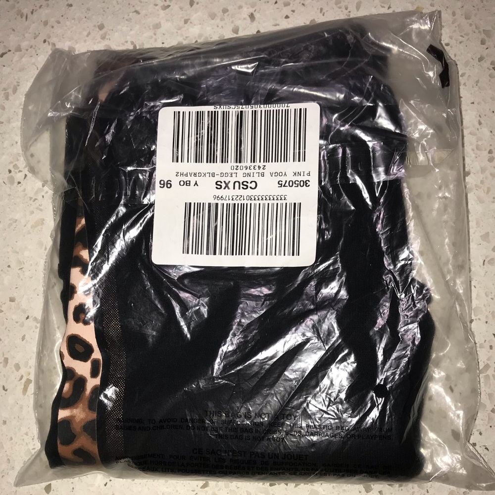 VS PINK YOGA LEGGING SWEATS LEOPARD BLING XS - Picture 4 of 4